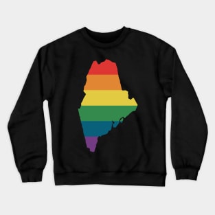 Maine State Rainbow Crewneck Sweatshirt